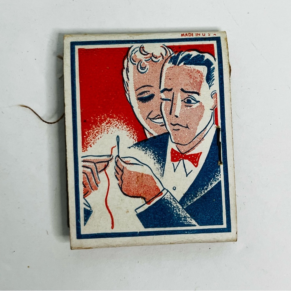 vintage advertising‎ sewing kit barnsville dry cleaning thread case emphemera